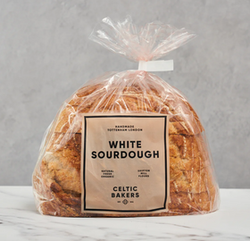 Organic White Sourdough 500g, sliced in plastic bag