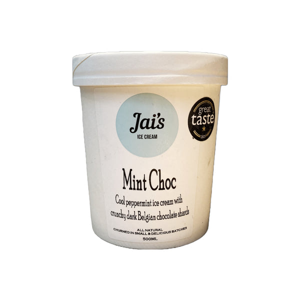 Jai's Ice Cream, Mint Choc Chip Lactose-free Ice Cream 500ml