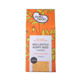 Easybean Red Lentil & Poppy Seed Crackers 160g