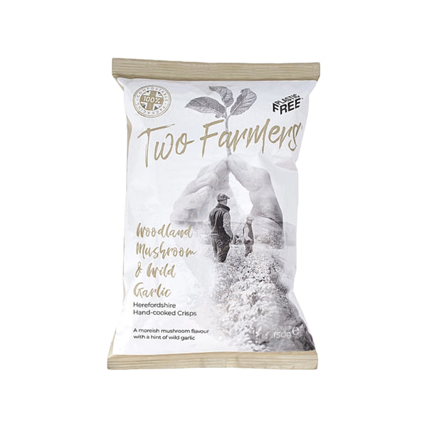 Two Farmers, Mushroom & Wild Garlic Crisps in Compostable Bag 150g